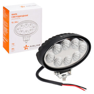 Фара светодиодная овальная, 8LED, ближний свет, 24Вт, 140х86х55мм, 12/24В, PLUS