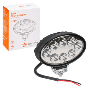 Фара светодиодная овальная, 8LED, дальний свет, 24Вт, 140х86х55мм, 12/24В, PLUS