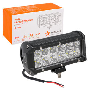 Фара (балка) светодиодная двухрядная, 12LED, ближний свет, 36Вт, 165х78х65мм, 12/24В