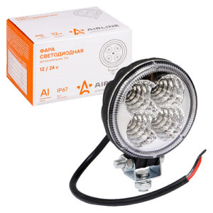 Фара светодиодная круглая, 4LED, ближний свет, 12Вт, 83х83х51мм, 12/24В, PLUS