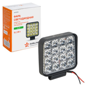 Фара светодиодная квадратная, 16LED, дальний свет, 16Вт, 83х83х22мм, 12/24В, PLUS